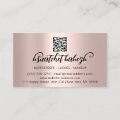 Makeup Artist Eyelash Brews QR Code Logo Roos Visitekaartje (Achterkant)