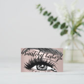 Makeup Artist Eyelash Brews QR Code Logo Roos Visitekaartje (Staand voorkant)