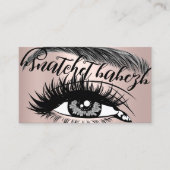 Makeup Artist Eyelash Brews QR Code Logo Roos Visitekaartje (Voorkant)