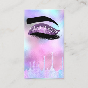 Makeup Artist Eyelash BrowPurple Pink Holograaf Visitekaartje