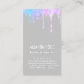 Makeup Artist Eyelash Brows Paarse roze Holograaf Visitekaartje (Achterkant)