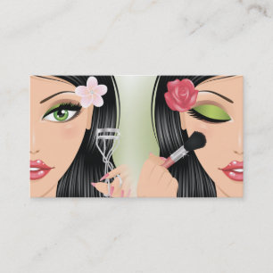 Makeup Artist Eyelash Curler Blush Brush Green Visitekaartje