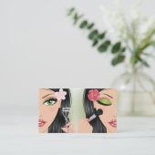 Makeup Artist Eyelash Curler Blush Brush Green Visitekaartje (Staand voorkant)