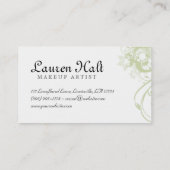 Makeup Artist Eyelash Curler Blush Brush Green Visitekaartje (Achterkant)