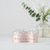 Makeup Artist Eyelash Diamond Drivers Roos Silver Visitekaartje (Staand voorkant)