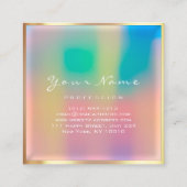 Makeup Artist Eyelash Drift Glitter Roze Holograaf Vierkante Visitekaartje (Achterkant)