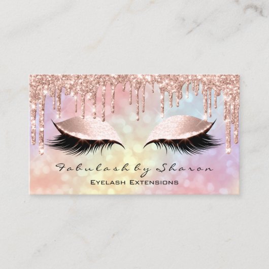 Makeup Artist Eyelash Drift Roos Holograaf Visitekaartje (Voorkant)