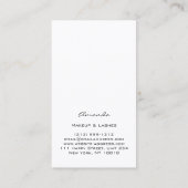 Makeup Artist Eyelash Extension Hair Stylist Face Visitekaartje (Achterkant)