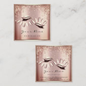 Makeup Artist Eyelash Extension Roos Drift Nails Vierkante Visitekaartje (Voorkant / Achterkant)