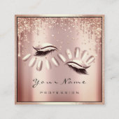 Makeup Artist Eyelash Extension Roos Drift Nails Vierkante Visitekaartje (Voorkant)