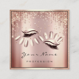 Makeup Artist Eyelash Extension Roos Drift Nails Vierkante Visitekaartje