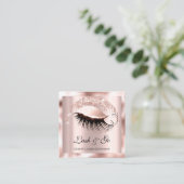 Makeup Artist Eyelash Extension Roos Lux Logo Vierkante Visitekaartje (Staand voorkant)