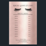 Makeup Artist Eyelash Extensions beidseitig Flyer<br><div class="desc">Maskenbildner-Kosmetiker- Eyelash Extensions-Flyer-Preisliste in Roos-Goldfarben. Über " weiteres personalisieren" können Sie Schriftart,  Farbe,  Position etc. individuell wählen und verändern. Bei diesem Produkt werden keine Goldpartikel / Glitzer verwendet,  Roos-Gold ist nur der Farbton.</div>