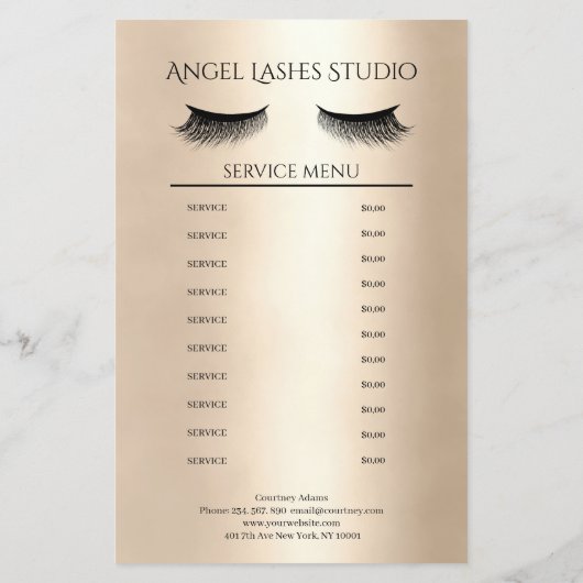 Makeup Artist Eyelash Extensions beidseitig Flyer (Achterkant)
