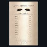 Makeup Artist Eyelash Extensions beidseitig Flyer<br><div class="desc">Maskenbildner-Kosmetiker- Eyelash Extensions-Flyer-Preisliste in Goldfarben. Über " weiteres personalisieren" können Sie Schriftart,  Farbe,  Position etc. individuell wählen und verändern.
Bei diesem Produkt werden keine Goldpartikel / Glitzer verwendet,  Gold ist nur der Farbton.</div>