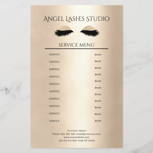 Makeup Artist Eyelash Extensions beidseitig Flyer (Achterkant)