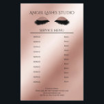 Makeup Artist Eyelash Extensions Flyer<br><div class="desc">Maskenbildner-Kosmetiker- Eyelash Extensions-Flyer-Preisliste in Rose´-Goldfarben. Über " weiteres personalisieren" können Sie Schriftart,  Farbe,  Position etc. individuell wählen und verändern.
Bei diesem Produkt werden keine Glitzerpartikel verwendet,  Rose´-Gold ist nur der Farbton.</div>