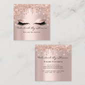 Makeup Artist Eyelash Eyelashes Drift Roos Square Vierkante Visitekaartje (Voorkant / Achterkant)