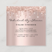 Makeup Artist Eyelash Eyelashes Drift Roos Square Vierkante Visitekaartje (Achterkant)