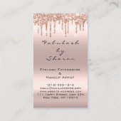 Makeup Artist Eyelash Glitter Drift Roos Visitekaartje (Achterkant)