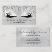 Makeup Artist Eyelash Glitter druist Zilver grijs Visitekaartje (Voorkant / Achterkant)