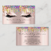 Makeup Artist Eyelash Glitter Roos Holograp Visitekaartje (Voorkant / Achterkant)