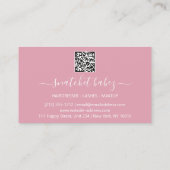 Makeup Artist Eyelash Haar Brows Lips QR Logo Visitekaartje (Achterkant)