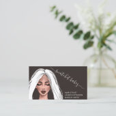Makeup Artist Eyelash Haar Brows QR Code Black Visitekaartje (Staand voorkant)