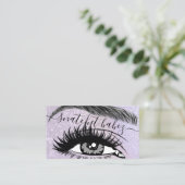 Makeup Artist Eyelash Haar Brows QR Code Paars Visitekaartje (Staand voorkant)