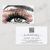 Makeup Artist Eyelash Haar Brows QR Code Paint Visitekaartje (Voorkant / Achterkant)