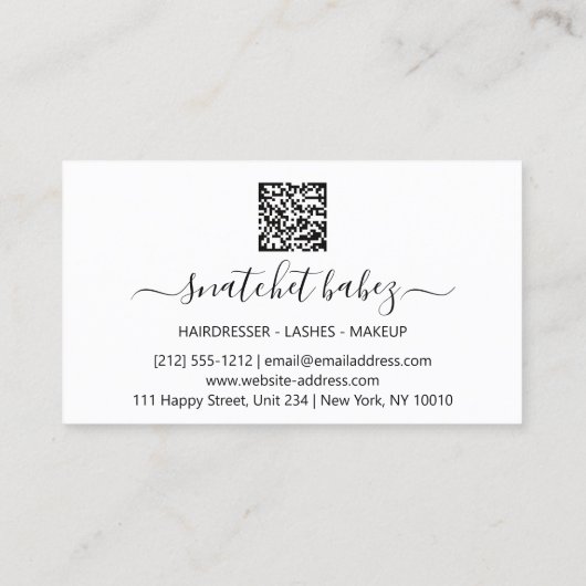 Makeup Artist Eyelash Haar Brows QR Code Paint Visitekaartje (Achterkant)