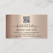 Makeup Artist Eyelash Haar Brows QR Code Roos Visitekaartje (Achterkant)