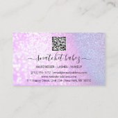 Makeup Artist Eyelash Haar Brows QR Code Roze Visitekaartje (Achterkant)