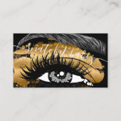 Makeup Artist Eyelash Haar Brows QR Logo Gold Visitekaartje (Voorkant)