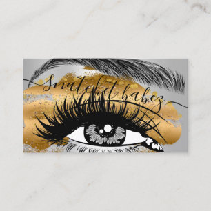 Makeup Artist Eyelash Haar Brows QR Logo Gold Visitekaartje