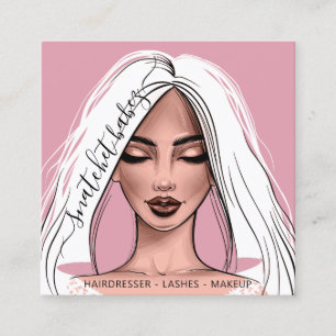 Makeup Artist Eyelash Hair Brows Lichten Blush Pin Vierkante Visitekaartje