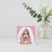 Makeup Artist Eyelash Hair Brows Lichten Blush Pin Vierkante Visitekaartje (Staand voorkant)
