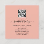 Makeup Artist Eyelash Hair Brows Lips Blush Girl Vierkante Visitekaartje (Achterkant)