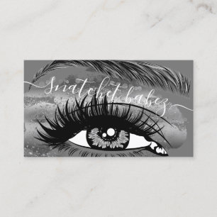 Makeup Artist Eyelash Hair Brows QR Grey Visitekaartje