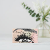 Makeup Artist Eyelash Hair Brows QR Logo Roos Visitekaartje (Staand voorkant)