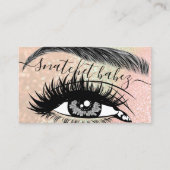 Makeup Artist Eyelash Hair Brows QR Logo Roos Visitekaartje (Voorkant)