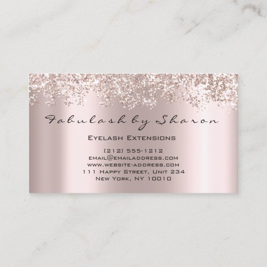 Makeup Artist Eyelash Lash Grey Roos Confetti Roos Visitekaartje (Achterkant)