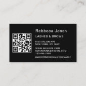 Makeup Artist Eyelash Lashes Black & White script  Visitekaartje (Achterkant)