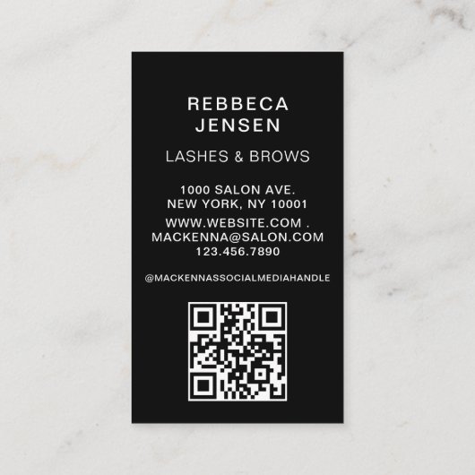 Makeup Artist Eyelash Lashes & Brows Visitekaartje (Achterkant)