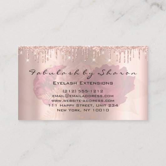 Makeup Artist Eyelash Lashes Florals Drift Roos Visitekaartje (Achterkant)