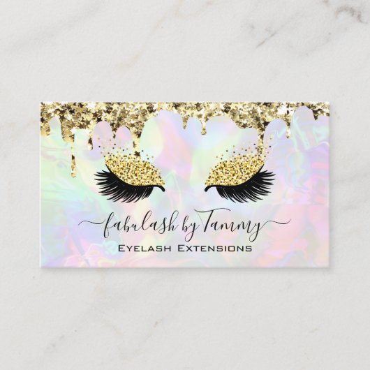 Makeup Artist Eyelash Lashes Glitter Drift Gold Visitekaartje (Voorkant)