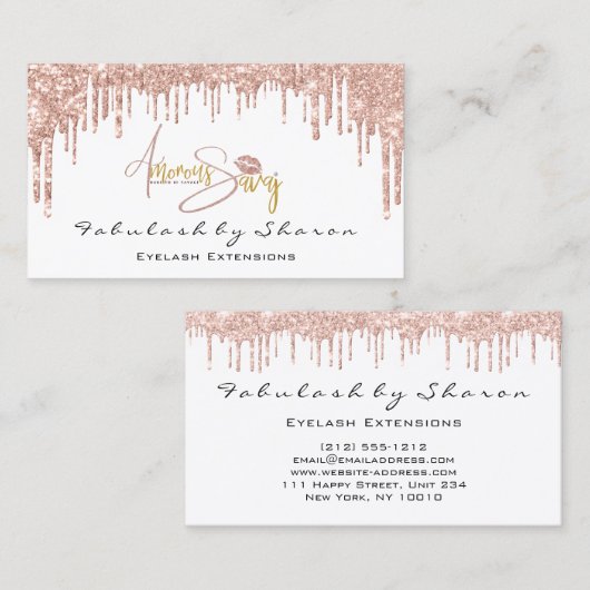 Makeup Artist Eyelash Lashes Glitter Drift Logo Visitekaartje (Voorkant / Achterkant)