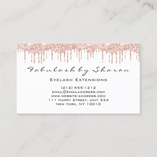 Makeup Artist Eyelash Lashes Glitter Drift Logo Visitekaartje (Achterkant)