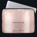 Makeup Artist Eyelash Lashes Glitter Drift Roos Laptop Sleeve<br><div class="desc">Trendy Glitter Roos gouddruppels Lashes script Roos Gold Laptop hoes. Het vormgeving van de Fabulous Makeup Artist Eyelash Lashes met tekst voor scriptkalligrafie, roos gouden druppels glitters en opvallende, slanke achtergrond. Pas dit vrouwelijke laptophoes aan met jouw naam, uw beroep, kies uw eigen scriptlettertype, wijzig of verwijder elk element. Artistieke...</div>