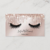 Makeup Artist Eyelash Lashes Glitter Drift Roos Visitekaartje (Voorkant)